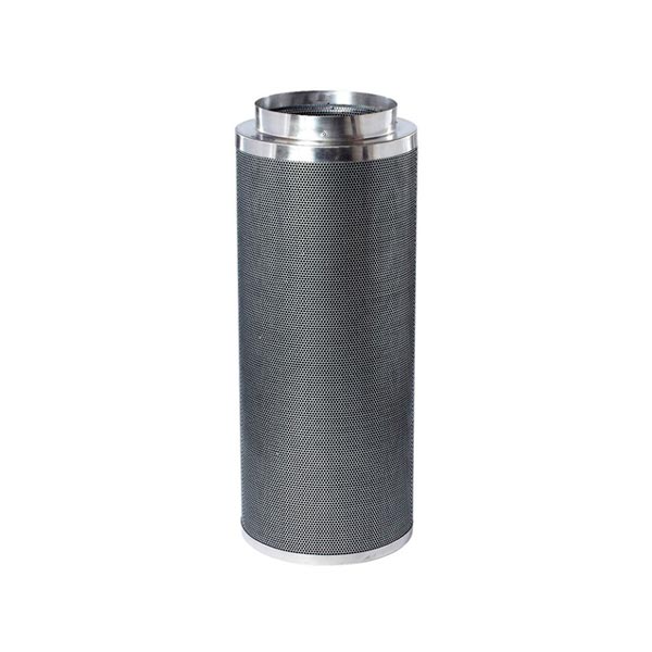 Black mesh filter with aluminium top and base.