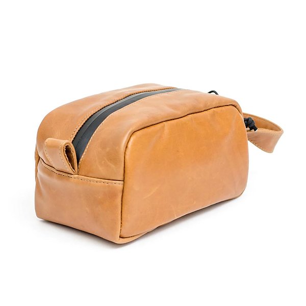 Abscent Odour-Proof Leather Mini Toiletry Bag (Cognac)