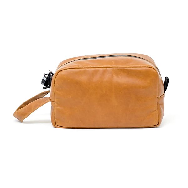 Abscent Odour-Proof Leather Toiletry Bag (Cognac)