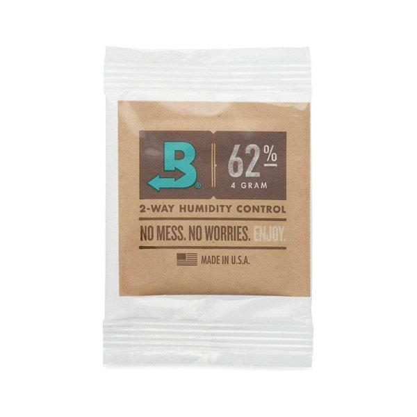 Boveda 62% Humidity Pack in plastic packaging.