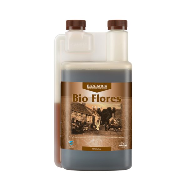 Opaque Bio Flores bottle with 2 brown screw caps