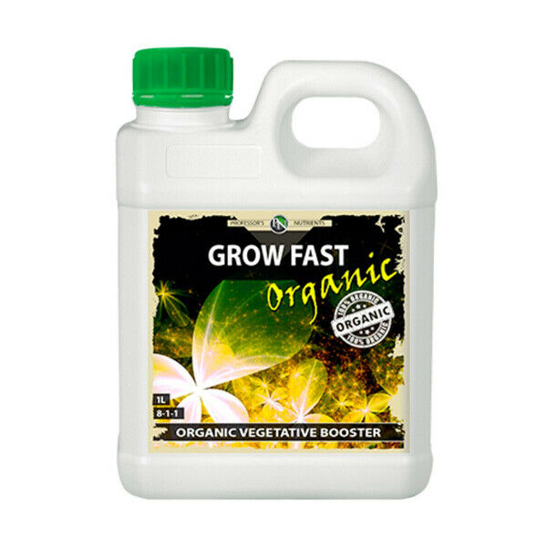 Organic grow fast in white bottle with green cap