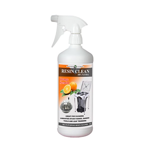 1 litre Resin Cleaner packaged in white bottle with nozzle spray