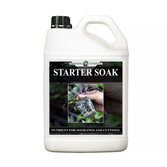 2.5L of Starter Soak packaged in white bottle with handle and black screw top.